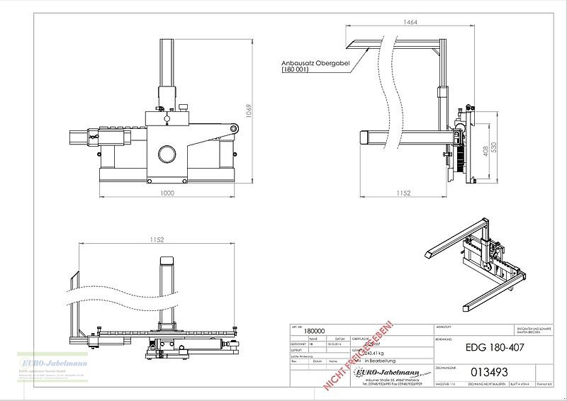 Frontstapler typu EURO-Jabelmann Kistendrehgerät FEM II, für Stapler, NEU, eigene Herstellung, Neumaschine w Itterbeck (Zdjęcie 22)